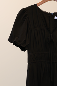 Neroli Lace Trim Midi Dress Black