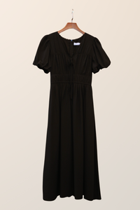 Neroli Lace Trim Midi Dress Black