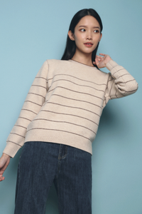 Hastor Stripe Knit Sweater Brown