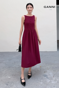 Honey V2 Boat Neck Midaxi Dress Cherry