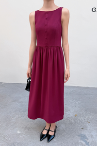 Honey V2 Boat Neck Midaxi Dress Cherry