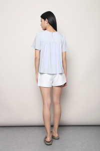 Horizon Pintuck Blouse Powder Blue