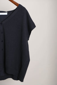 Morning Mist Button Down Knit Navy