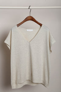Morning Mist Button Down Knit Heather Cream