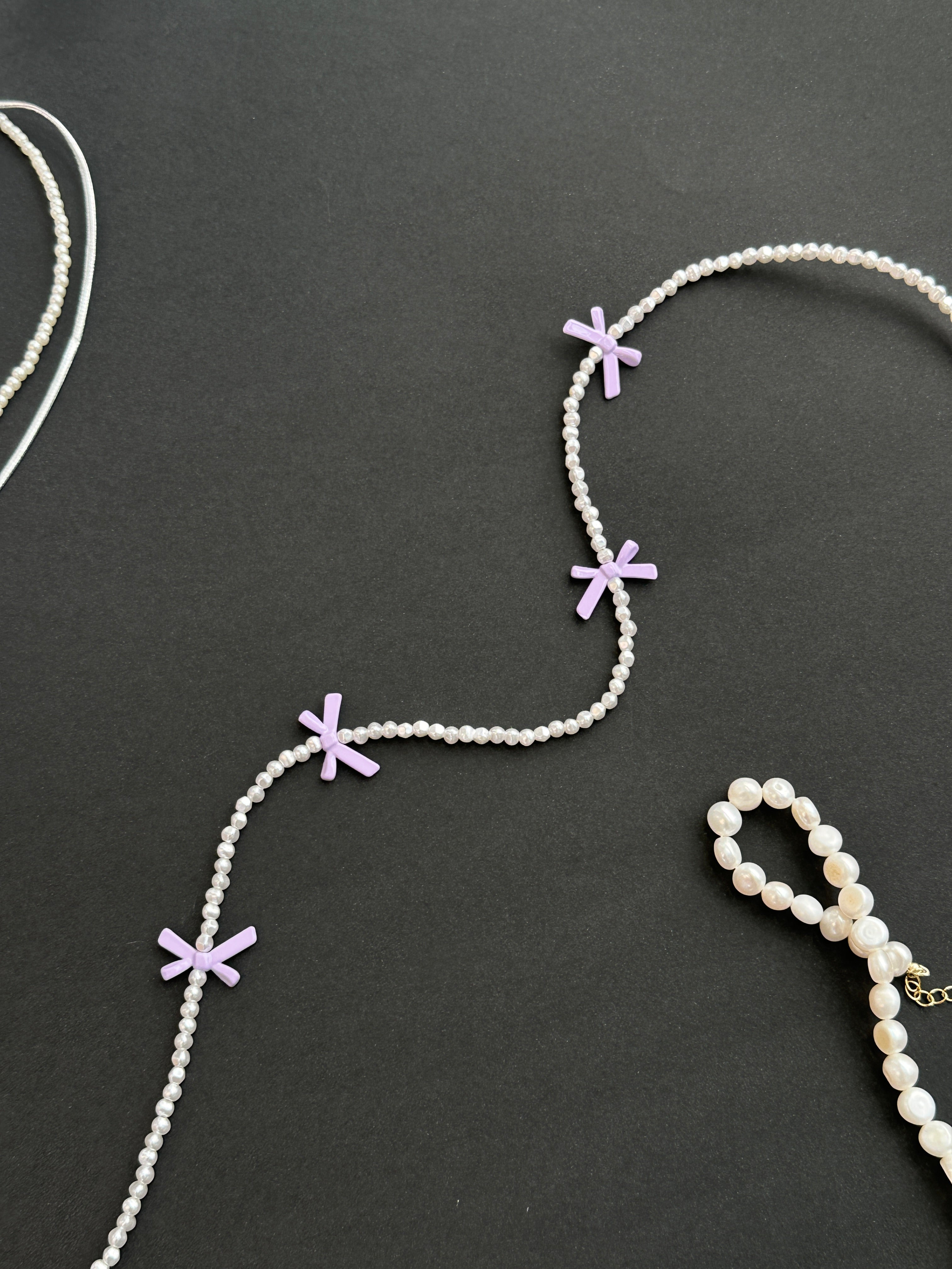 Candy Bow Necklace Lilac