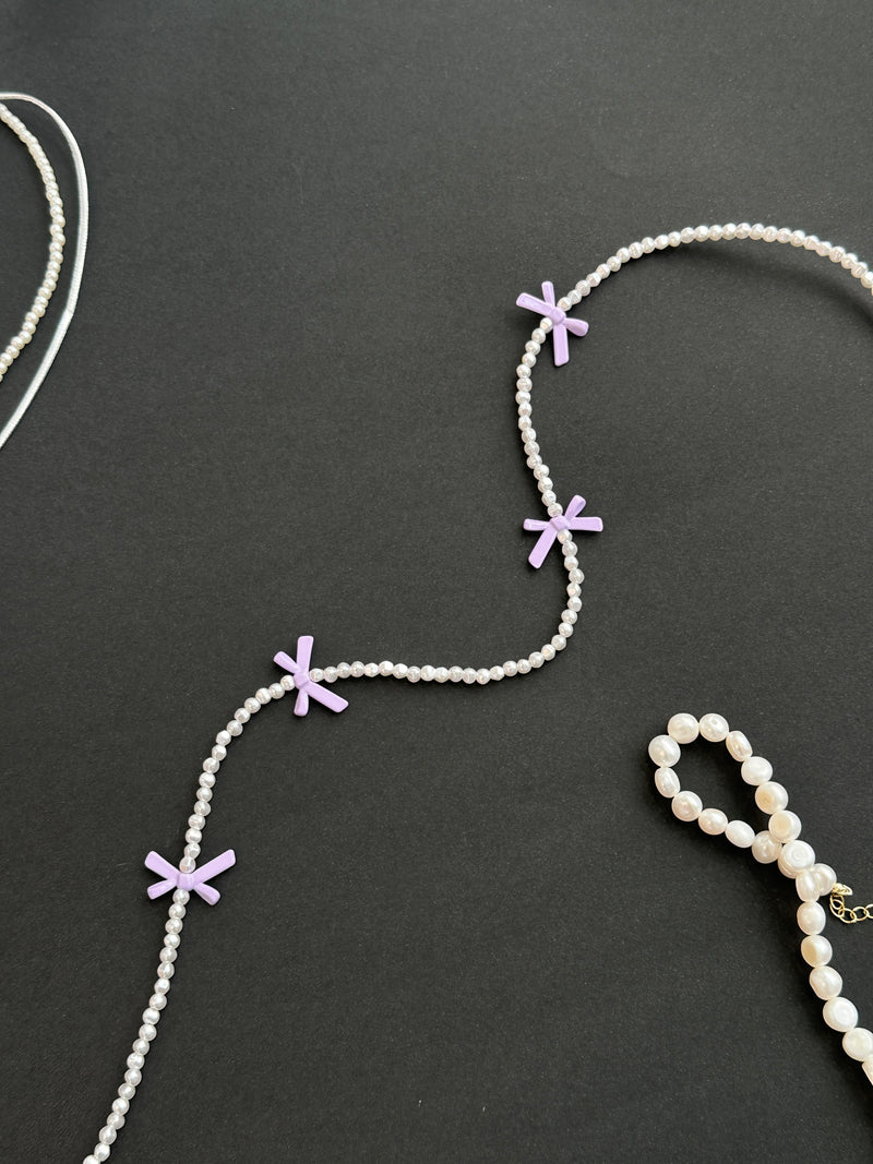 Candy Bow Necklace Lilac