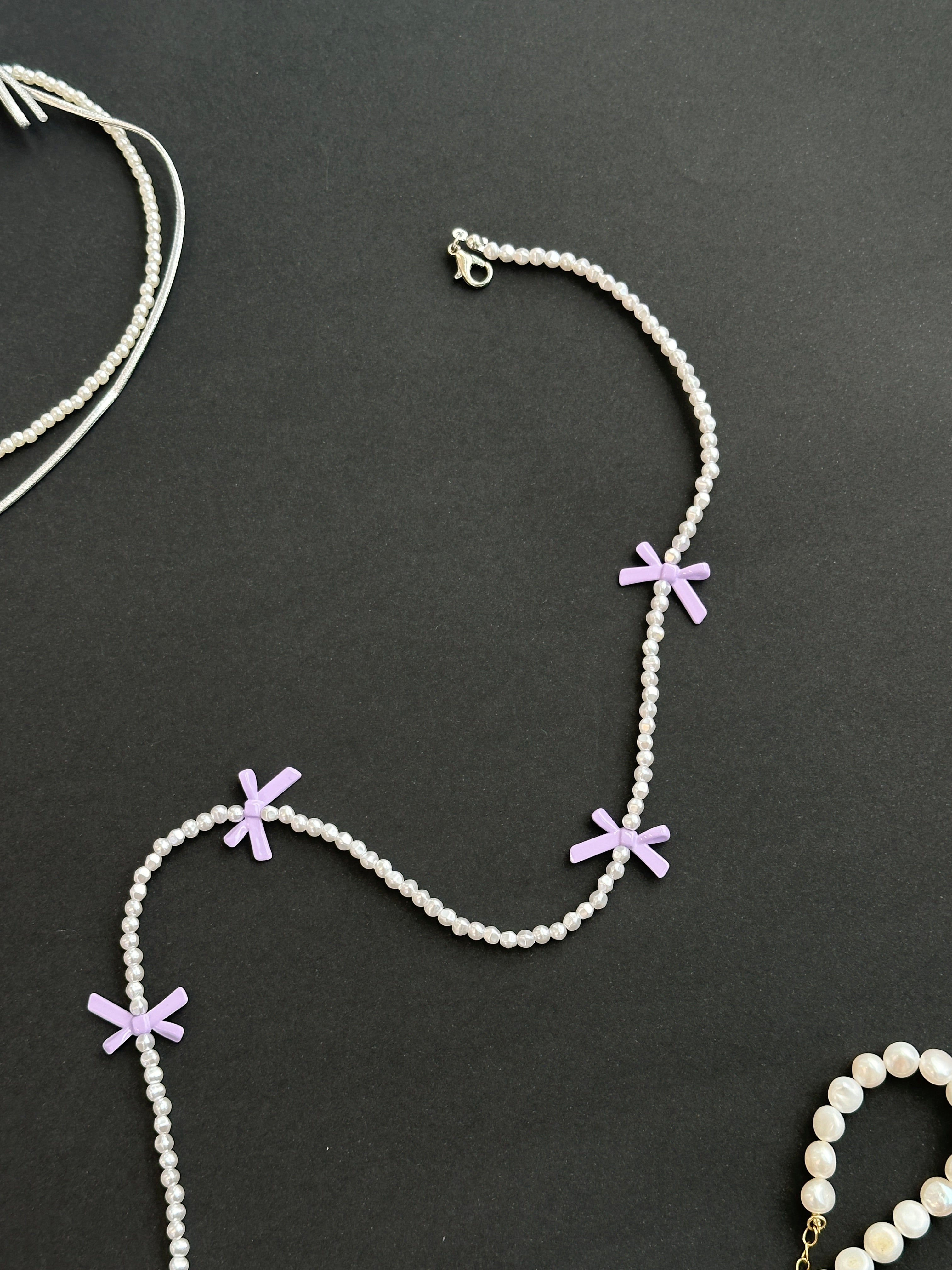 Candy Bow Necklace Lilac