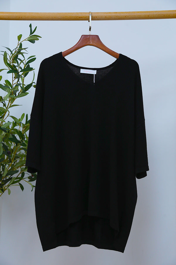 Smith Boxy Knit Top Black