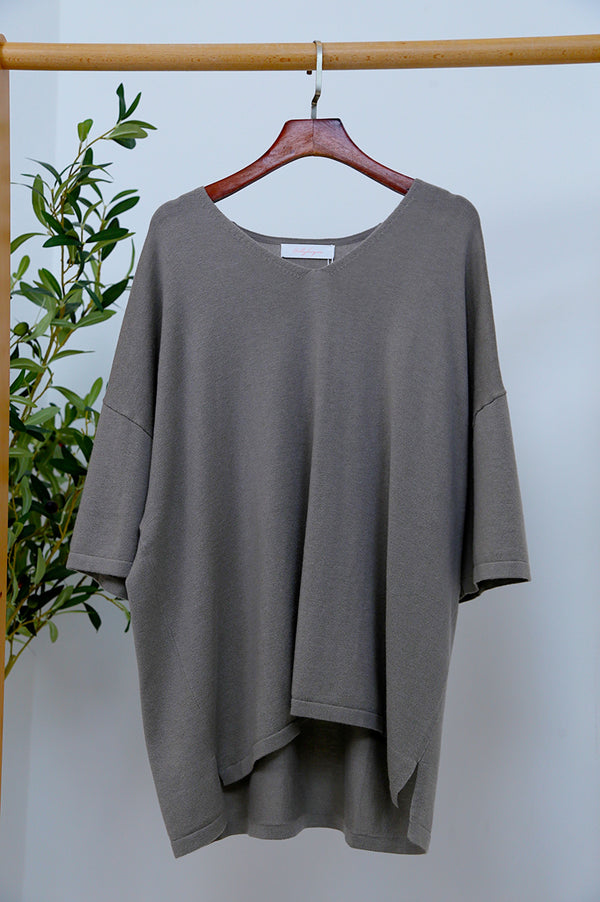 Smith Boxy Knit Top Taupe