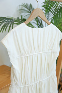 Aspen Silky Pleat Blouse Eggshell