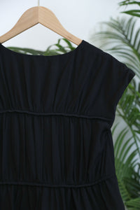 Aspen Silky Pleat Blouse Black
