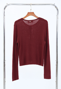 Kaela Cable Knit Cardigan Wine