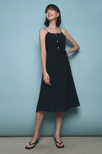 Injeo Textured Midi Dress Black