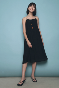 Injeo Textured Midi Dress Black