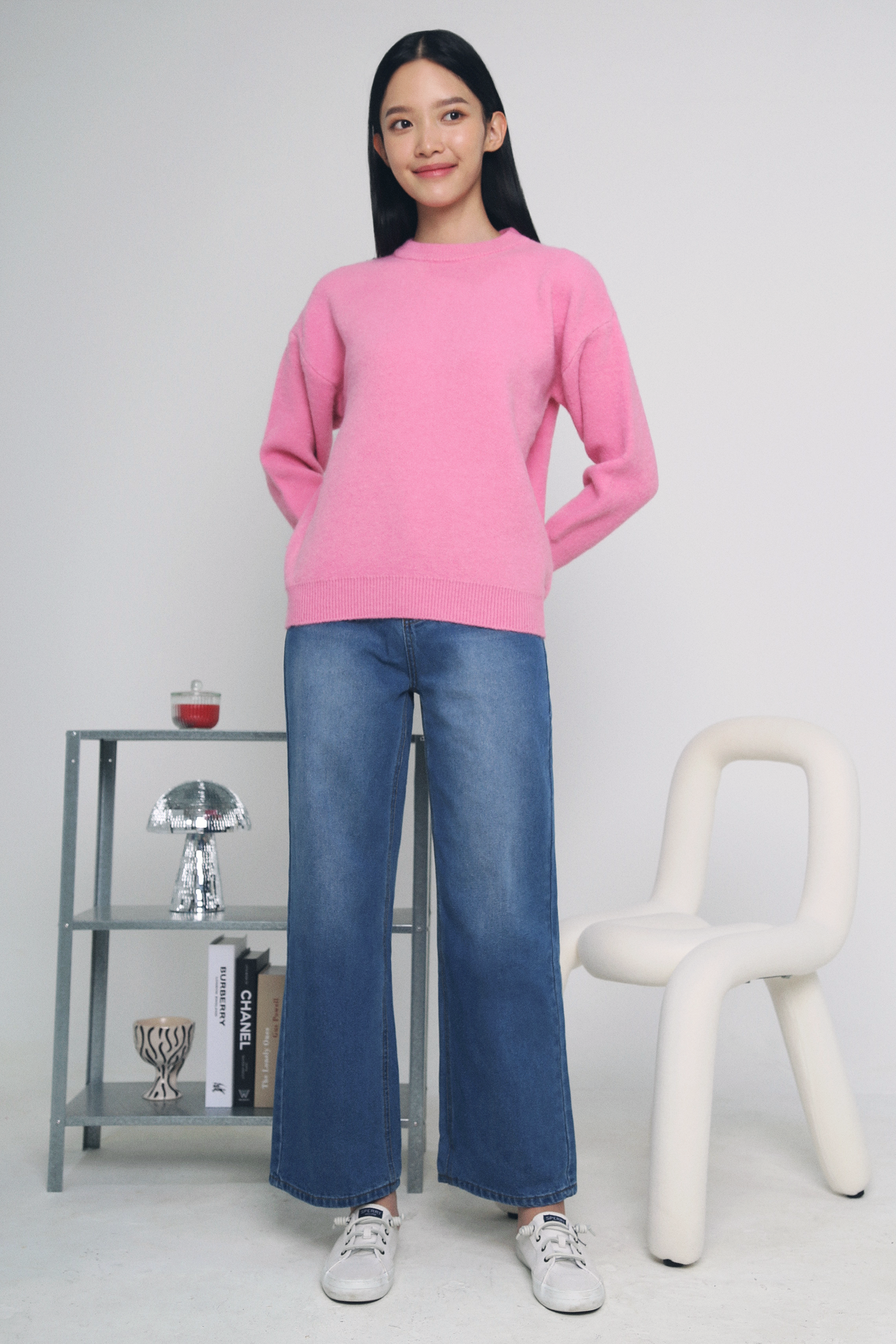 Inzy Furry Knit Sweater Pink