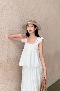 Issey Eyelet Button Down Blouse White