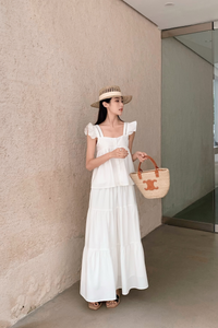 Issey Eyelet Button Down Blouse White