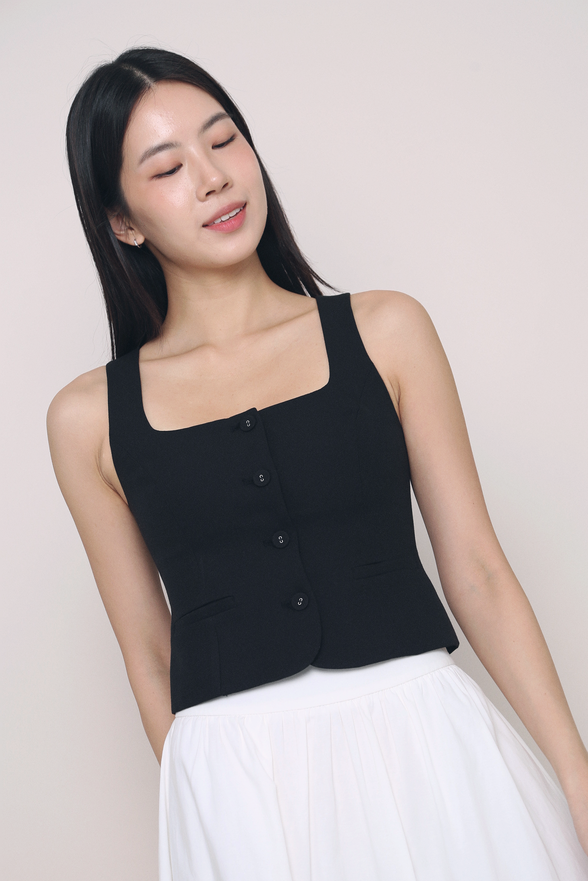 It Girl Vest Top Black