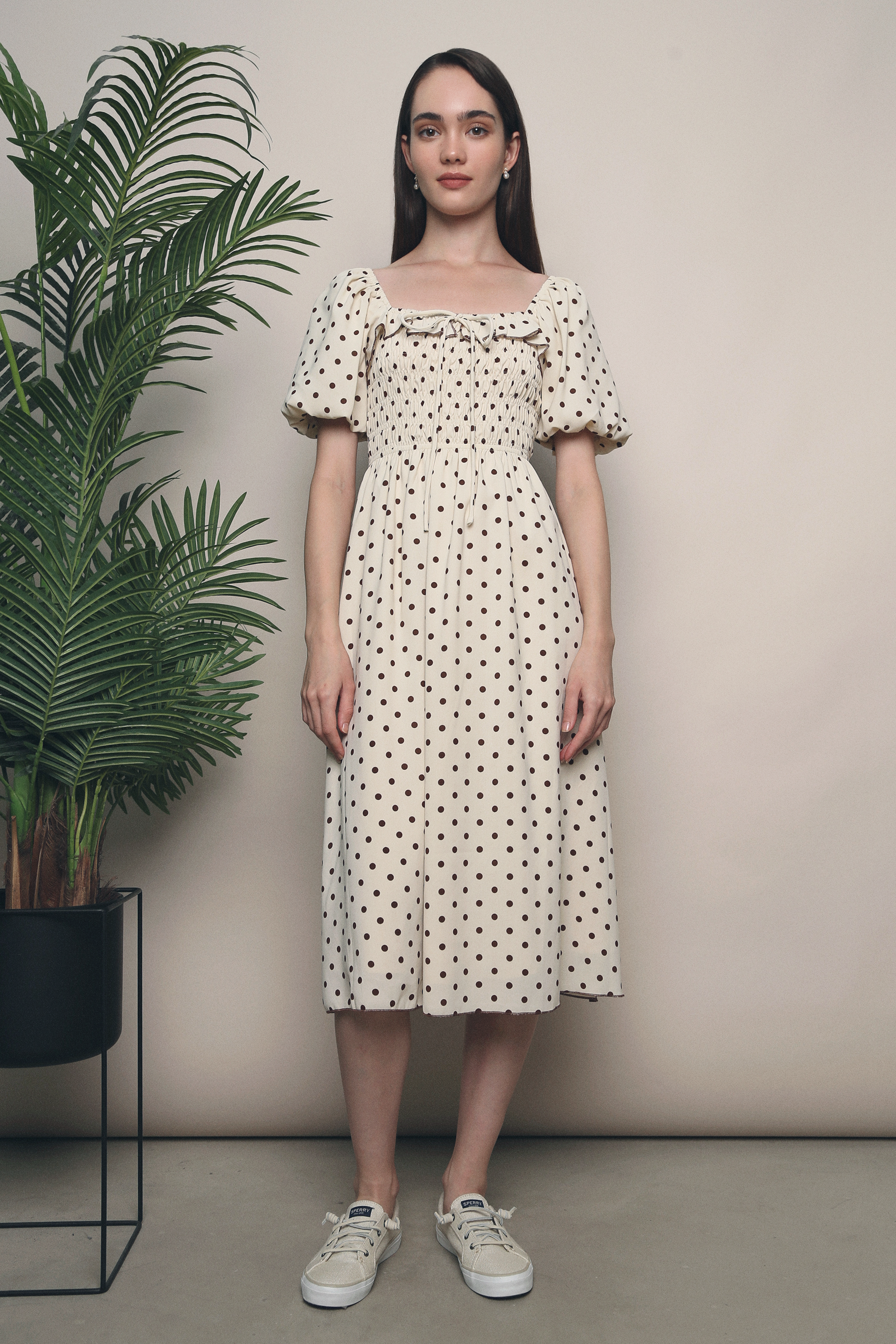 Anderson Polka Midi Dress Malt