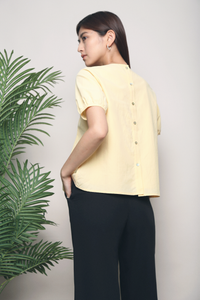 Clari Pleat Around Blouse Yellow