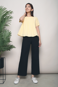 Clari Pleat Around Blouse Yellow