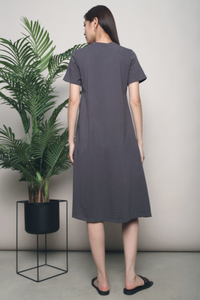 Tibury Flare Tee Maxi Dress Grey