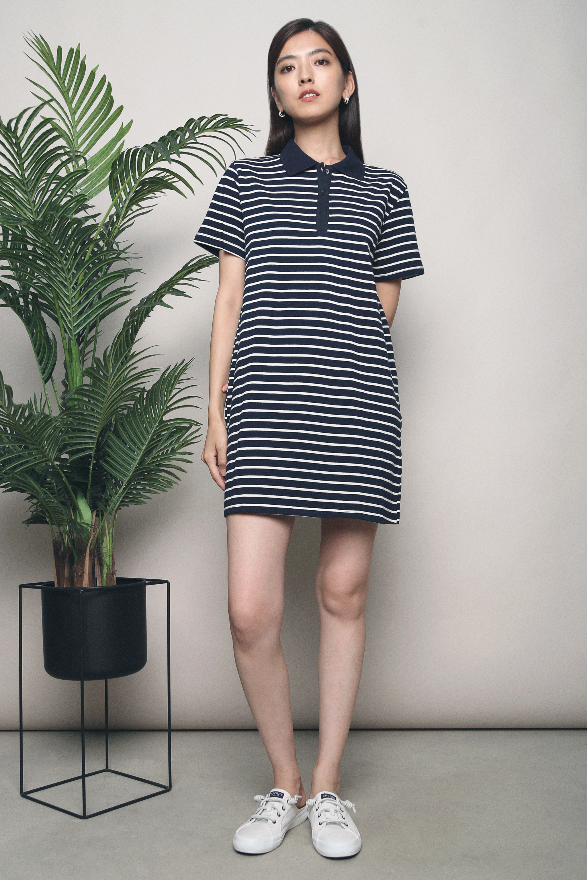 Paddington Stripe Polo Dress Navy (Restock)