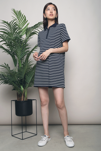 Paddington Stripe Polo Dress Navy (Restock)