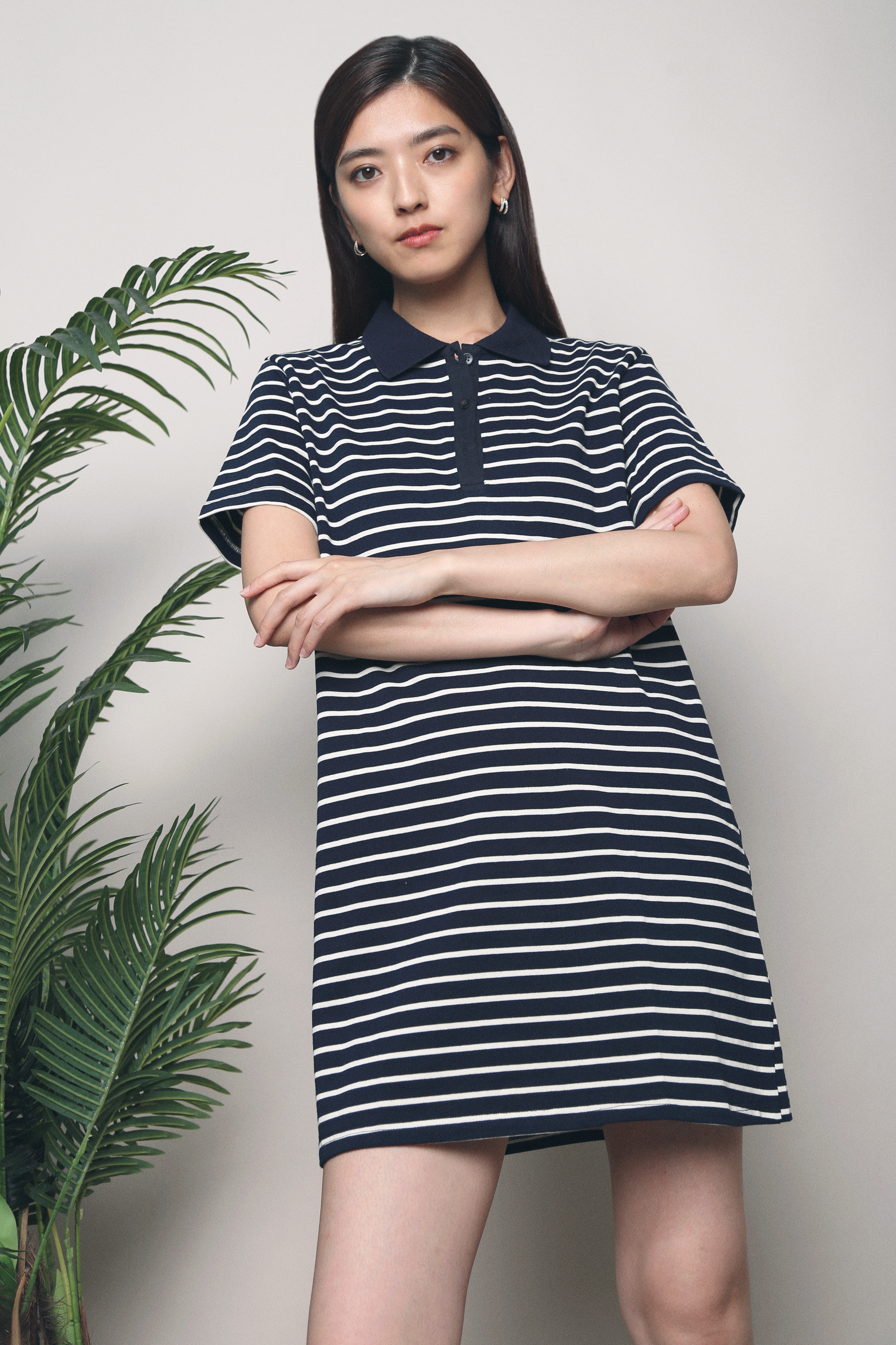 Paddington Stripe Polo Dress Navy (Restock)