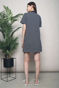 Paddington Stripe Polo Dress Navy (Restock)