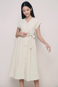 Breigh Button Down Midi Dress Ivory