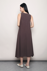 Juniper V Neck Midaxi Dress Brown