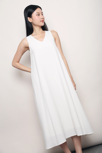 Juniper V Neck Midaxi Dress White