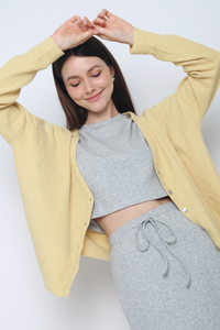 Justine Oversized Knit Cardigan Butter Yellow