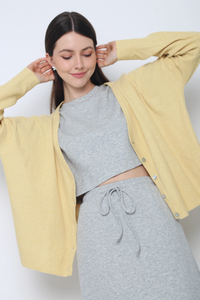 Justine Oversized Knit Cardigan Butter Yellow