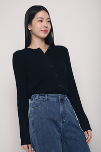 Kaela Cable Knit Cardigan Black (Restock)