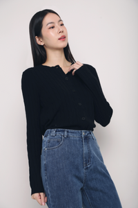 Kaela Cable Knit Cardigan Black (Restock)