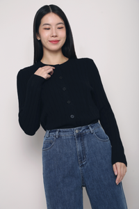 Kaela Cable Knit Cardigan Black (Restock)