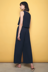 Karena Linen 2-Piece Set (Top) Navy (Restock)