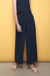 Karena Linen 2-Piece Set (Top) Navy (Restock)