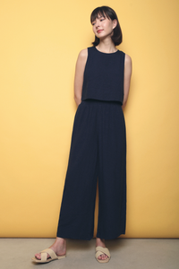 Karena Linen 2-Piece Set (Top) Navy (Restock)