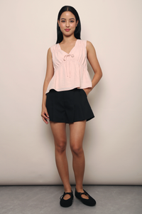 Kellyn Ruche Babydoll Top Blush Pink