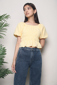 Kelsey Ruche Blouse Yellow