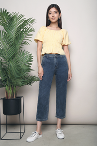 Kelsey Ruche Blouse Yellow