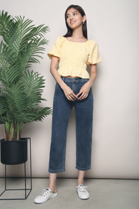 Kelsey Ruche Blouse Yellow