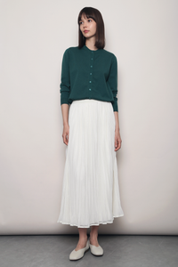 Kensington Crew Neck Knit Cardigan Spring Green