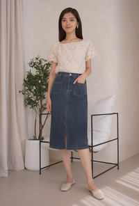 Kiki Floral Appliqué Blouse Malt