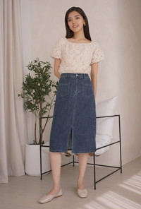 Kiki Floral Appliqué Blouse Malt