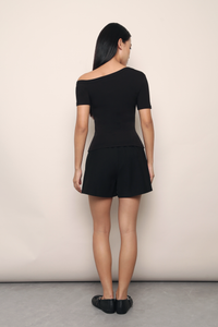 Lark One Shoulder Top Black