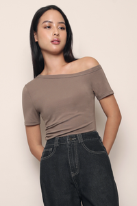 Lark One Shoulder Top Brown